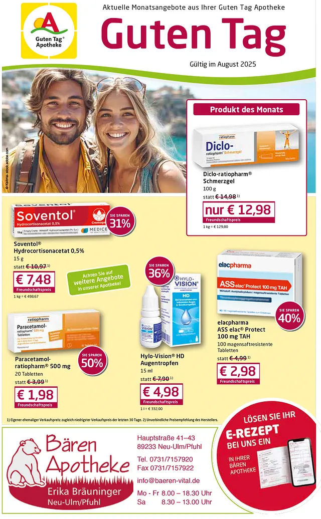 Bären-Apotheke - Angebotsflyer August